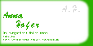 anna hofer business card